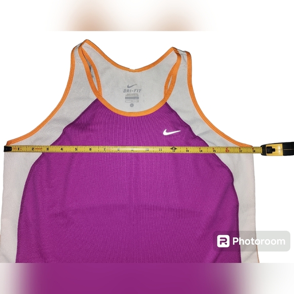 Nike Tempo Running Tank •RASPBERRY/WHITE/ORANGE • Women’s Large - Picture 4 of 6